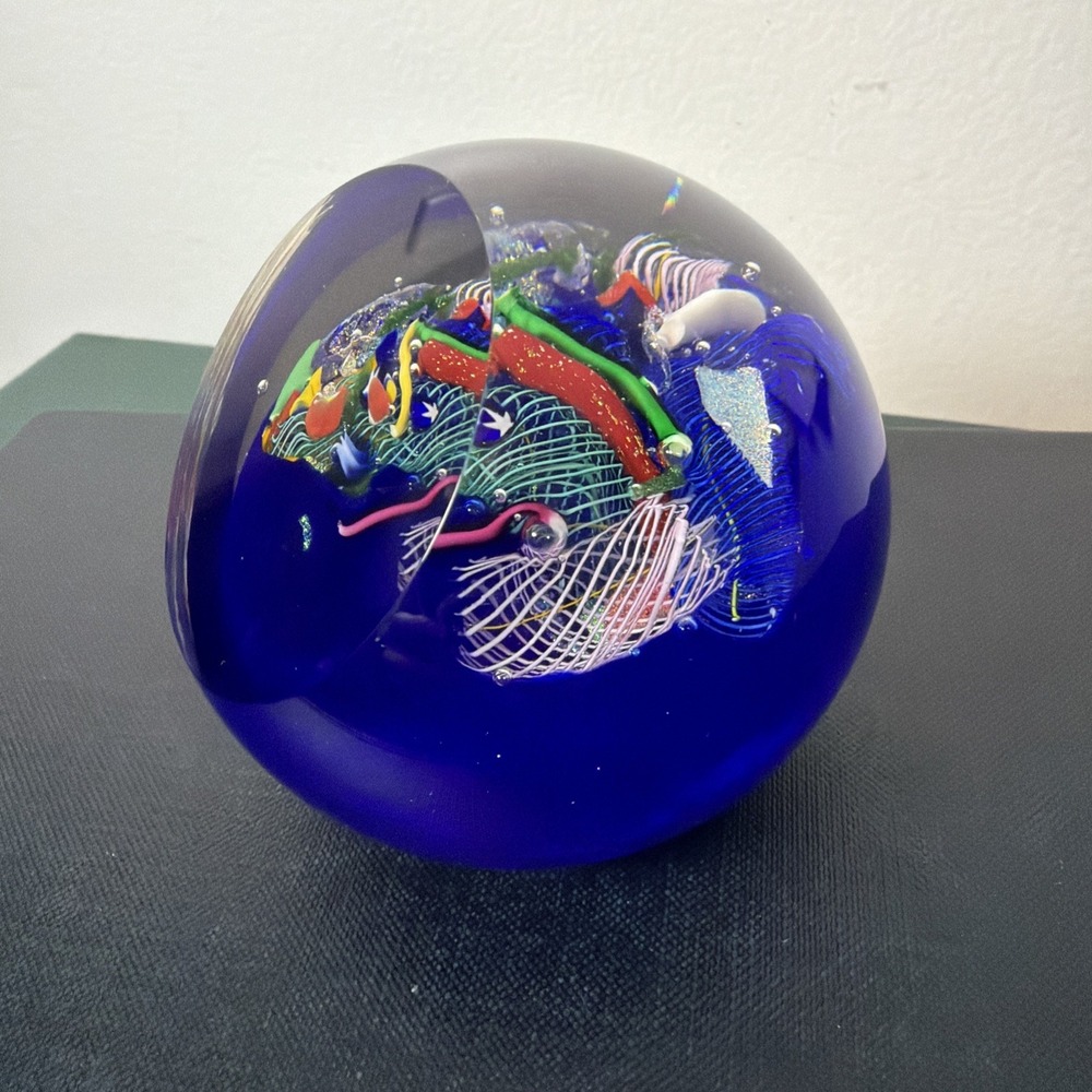 Glass Eye Studio "End Of The Day" Art Glass RARE Paperweight 2004 Confetti VTG - Picture 5 of 13